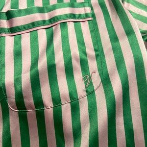 Victoria’s Secret satin green and pink striped PJs